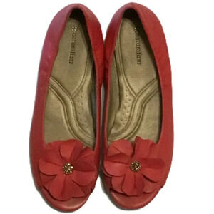 Naturalizer Peep Toe Ballet Flat Red Sz  9,5 M